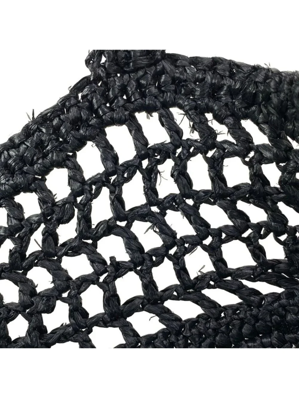 Prada Tote Crochet Black White Triangle Logo